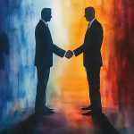lawyers shaking hands after settlement